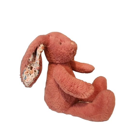 Manhattan Toy Plush Bunny Rabbit Rose Pink Floral Ears Plastic Eyes 15" - Picture 3 of 9